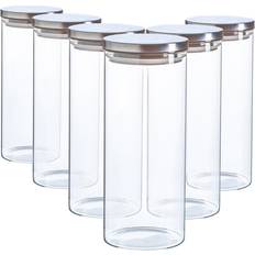 Argon Tableware Jars With Metal Lids Kitchen Storage 6pcs