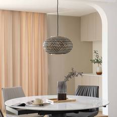 Bambu Pendellampor Lindby Nerys Taklampa Black Wood Pendellampa