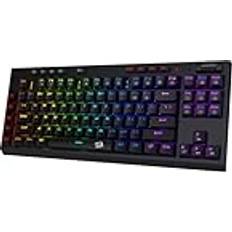 Redragon Keyboards Redragon K596 PRO RGB Mechanical Gaming Keyboard 5.0 BT/2.4 Ghz/Wired Three Modes 87 Keys TKL Compact Keyboard w/Durable Battery 10 Onboard