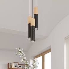 Envostar Peach Puff Häng Cylinder 3 Lampor Svart Pendellampa