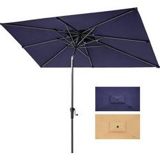 Homeroots 9' Navy Blue Tilt Market Patio Umbrella