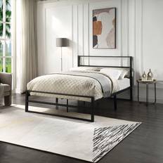 Beds & Mattresses SlumberWorx Baldock Modern Black Metal Bed Frame