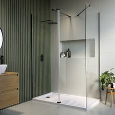 Corvus 1400x800mm Black Walk Shower