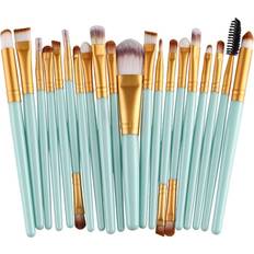 Professionelle blide make-up børster 20-Pack, turkis, guld