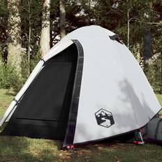 vidaXL Campingtält 2 personer vit 254x135x112 cm 185T taft