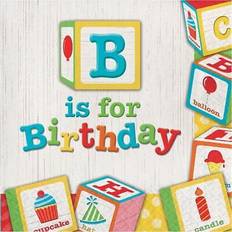 Creative Converting Servietten, Baustein Servietten ABC Papier 1. Geburtstag 16erPack