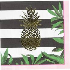 Party Supplies Unique Party Paper Pineapple Lunch Napkins Pack of 16 Off White One Size