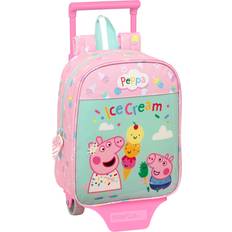 Peppa Pig Väskor Peppa Pig Skolväska med hjul Ice cream Grön Rosa 22 x 27 x 10 cm