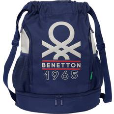 Benetton Child's Backpack Bag Varsity Grey Navy Blue 35 x 40 x 1 cm