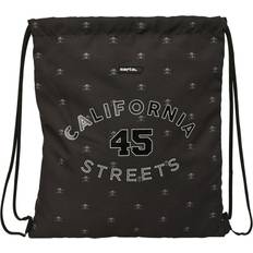 Cheap Women Bags Safta Backpack with Strings California Black 35 x 40 x 1 cm