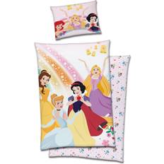 Prinsesser Børneværelse Licens Prinsesse junior sengetøj 100x140 Disney prinsesser - 2 bomuld