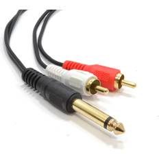 Cables Kenable 6.35mm Mono Jack Plug to Phono RCA SCREENED 3m