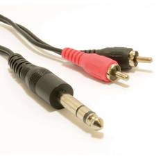 Cables Kenable 6.35mm Stereo Jack Plug to Aux RCA Phono 3m