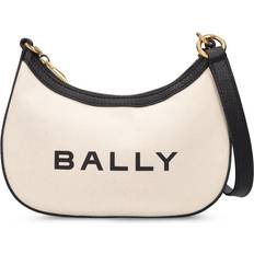 Bally Bar Ellipse Logo Canvas Shoulder Bag