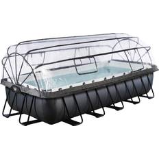 EXIT Black Leather Pool 540x250x100cm Sandfilterpumpe und Abdeckung schwarz