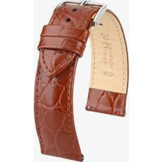 Hirsch Crocograin 18mm Long Brown Leather 12322810-2-18