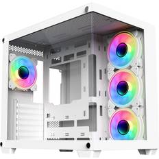 Vision White Cube Tempered Glass Front Side Panels