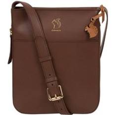 Pure Luxuries 'Lautner' Ombré Chestnut Vegetable-Tanned Leather Cross Body Bag Brown