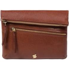 Brown Clutches 'Flare' Conker Brown Leather Clutch Bag