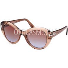 Tom Ford Dame Solbriller Tom Ford Guinevere Solbriller FT1084 - Transparent Brown