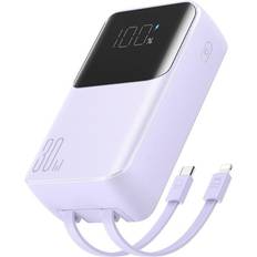 Joyroom Powerbank 30 w 10000 mah power bank ladegerät usb c für iphone kabel Lila