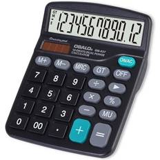 Osalo OSALO Desktop Calculators, 12 Digit Basic Desk Calculator with Large LCD Display and Big Sensitive Buttons, Solar Battery Dual Power, Standard