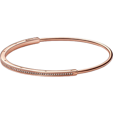 Pandora Signature ID Pavé Bangle - Rose Gold/Transparent