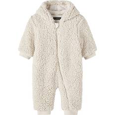 1-3M Fleeceklær Name It Baby NbnMazie Teddy Fleece Overall - Moonbeam