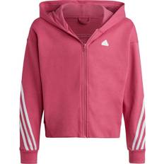 adidas Kid's Future Icons 3-Stripes Full Zip Hoodie - Preloved Fuchsia/White (IC0119)