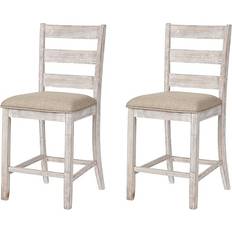 Beige Chairs Ashley Skempton Antique Whitewash Bar Stool 41" 2