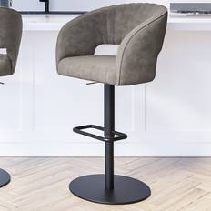 Set of 2 Curved Dove Swivel Bar Stools Backs