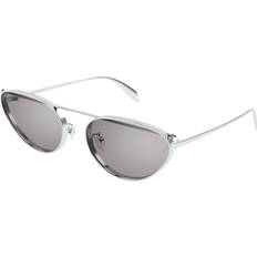 Alexander McQueen Dam - Rektangulära Solglasögon Alexander McQueen AM0424S Fit 004 62 Silvriga