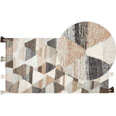 Ekologiska Mattor Beliani Argavand Ullmatta 80 x 150 cm Beige Beige, Multifärgad cm