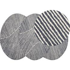Beliani Wool Oval Area Rug Black, White cm