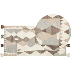 Tæpper & Skind Beliani Aralez Kelimtæppe 80 x 150 cm Beige Beige, Brun, Multifarve cm