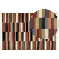Tæpper & Skind Beliani Musaler Uldtæppe 160 x 230 cm Rød Rød, Multifarve cm