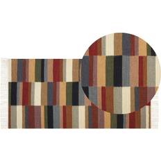 Carpets & Rugs Beliani Wool Kilim Area Red, Multicolour cm