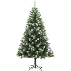 vidaXL Snow Hinge Green/White Christmas Tree 150cm