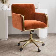 Orange Office Chairs SONNY Orange Velvet Tub Office Chair