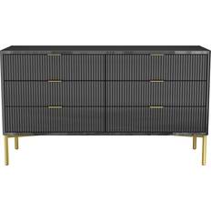 Valencia Wide Dark High Gloss Chest of Drawer