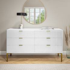 Valencia Wide White High Gloss Chest of Drawer