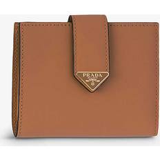Prada Brown Brand-plaque Small Grained-leather Wallet 1