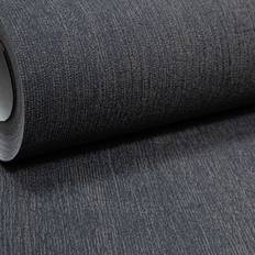Plain Black Charcoal Wallpaper Textured Modern Stylish Paste The Wall