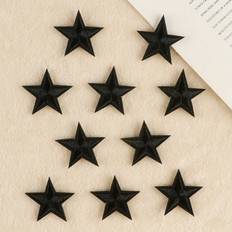 Shein 1set/10pcs Embroidered Applique Patch For Clothes, Hat & Diy, Iron On, Star Design