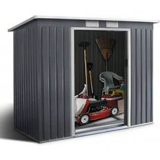 Shein Metal Tool Shed 213 X 130 X 173cm, Tool Shed With Sliding Doors & Windows & Foundation, Garden Shed For Garden Yard Balcony (Byggnadsarea )