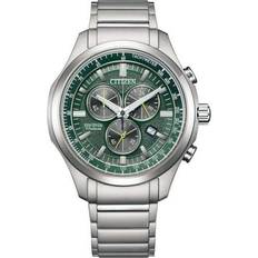 Citizen Eco-Drive Super Titanium Chronograph Green AT2530-85X 100M Watch Verde