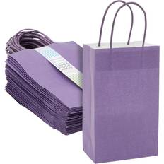 Blue Panda 25 Pack Purple Small gift Bags with Handles for Party Favors, gifts for Small Businesses 9 x 55 x 3 In