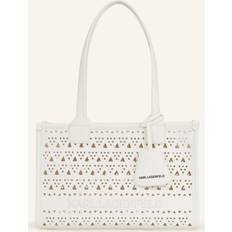 Karl Lagerfeld Vita Väskor Karl Lagerfeld K/skuare Medium Perforated Tote Bag, Woman, White, Size: One size One size