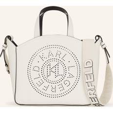 Karl Lagerfeld Vita Väskor Karl Lagerfeld K/circle Perforated Small Tote Bag, Woman, Off White, Size: One size One size