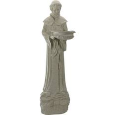 Garden & Outdoor Environment Northlight Speckled Ivory St. Francis Assisi Religious Bird Feeder